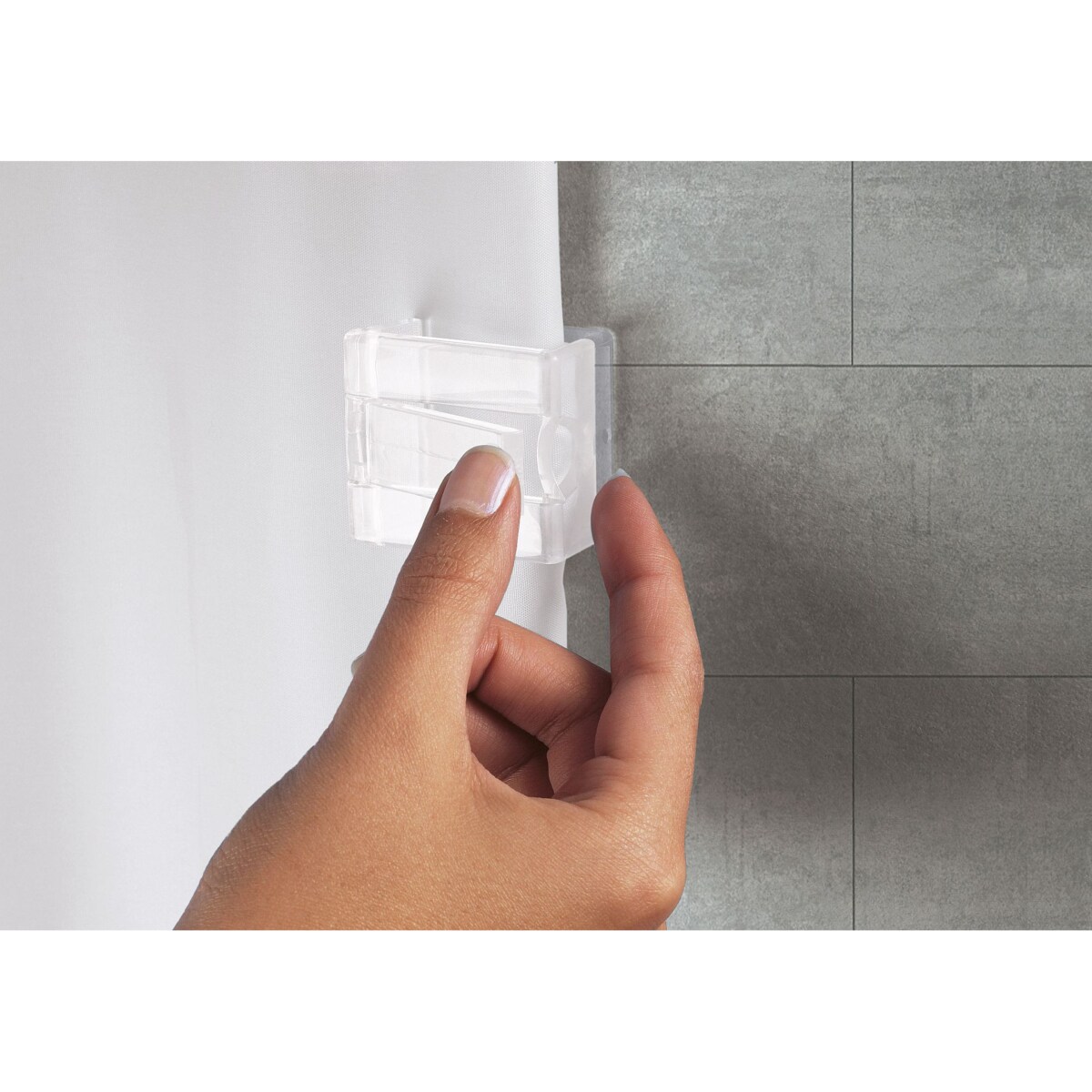 Kleine Wolke Klamry do mocowania zasłon prysznicowych zestaw 2 szt. przezroczyste