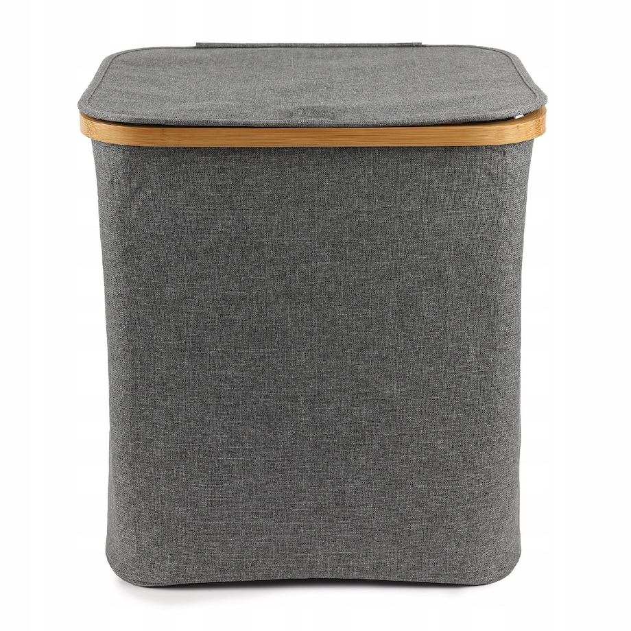 Kosz na pranie 60 L BAMBUSOWY składany szary