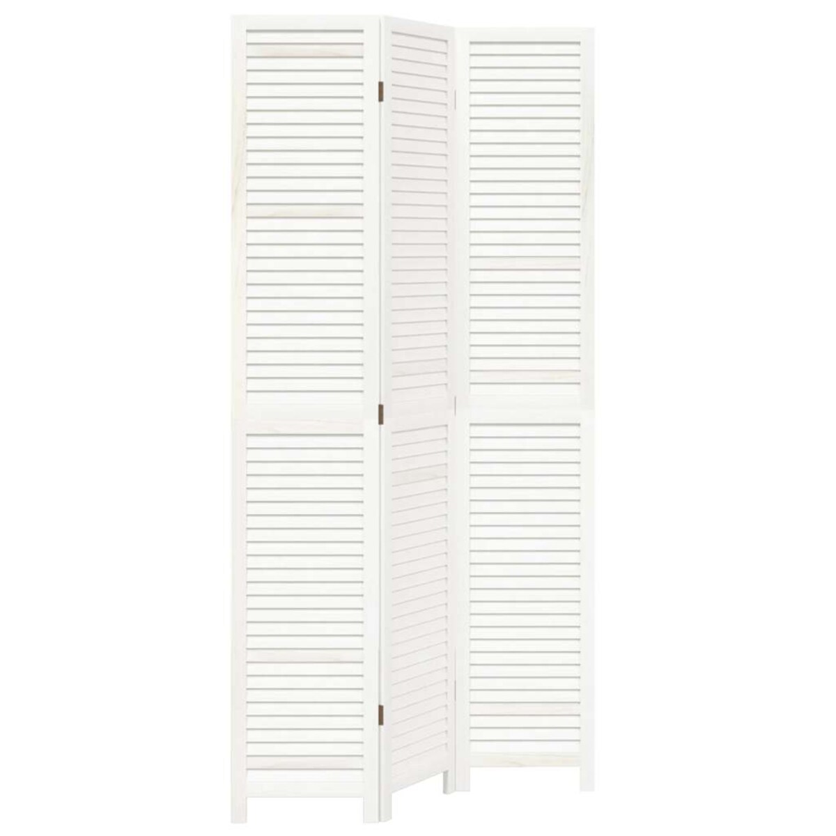 vidaXL Parawan pokojowy, 3-panelowy, biały, lite drewno paulowni