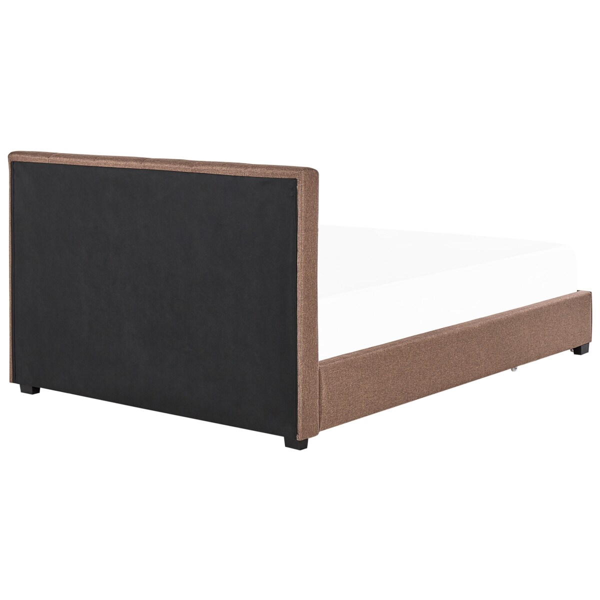 Łóżko z szufladami tapicerowane 180 x 200 cm brązowe LA ROCHELLE