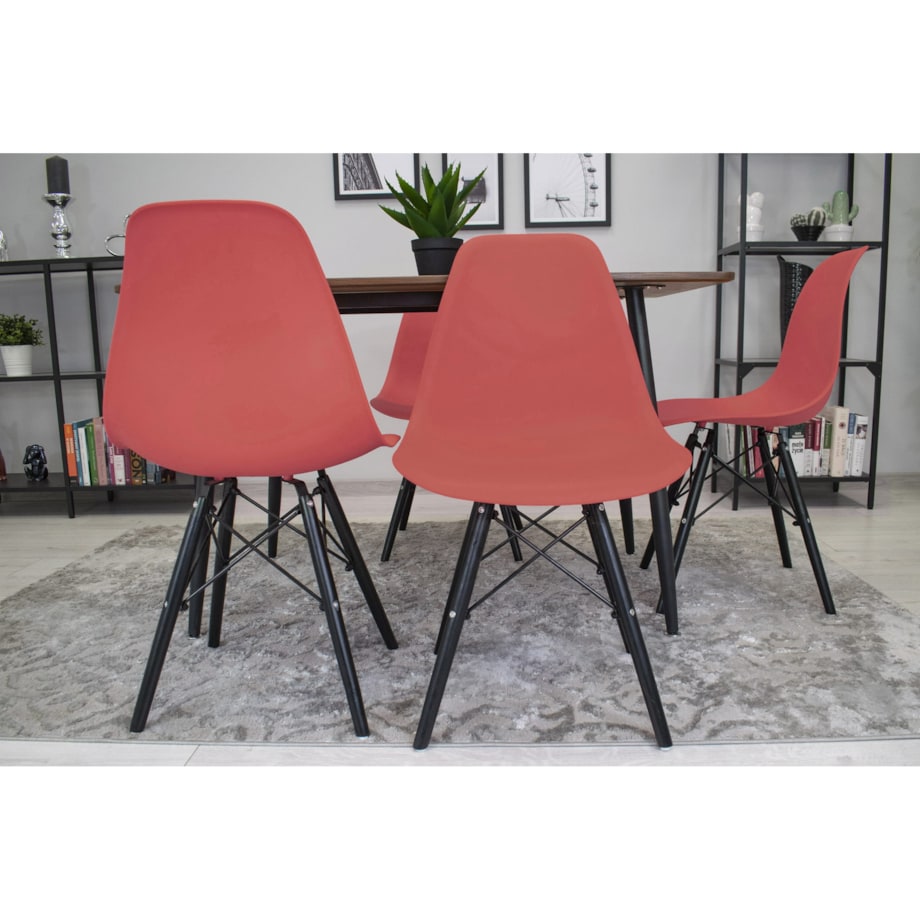 Krzesło Do Jadalni Kuchni Salonu Osaka Cynober / Nogi Czarne