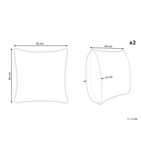 2 poduszki dekoracyjne włochacze 45 x 45 cm niebieskie CIDE
