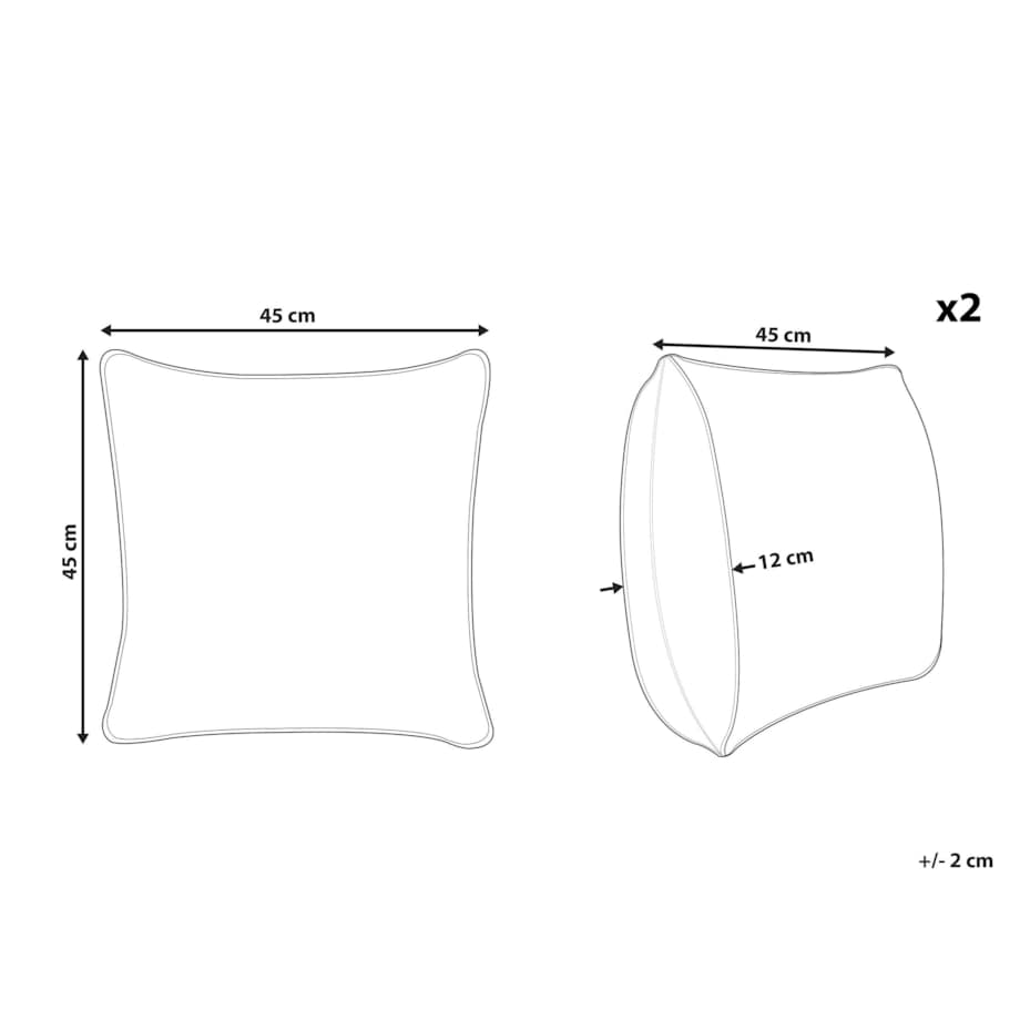 2 poduszki dekoracyjne włochacze 45 x 45 cm niebieskie CIDE