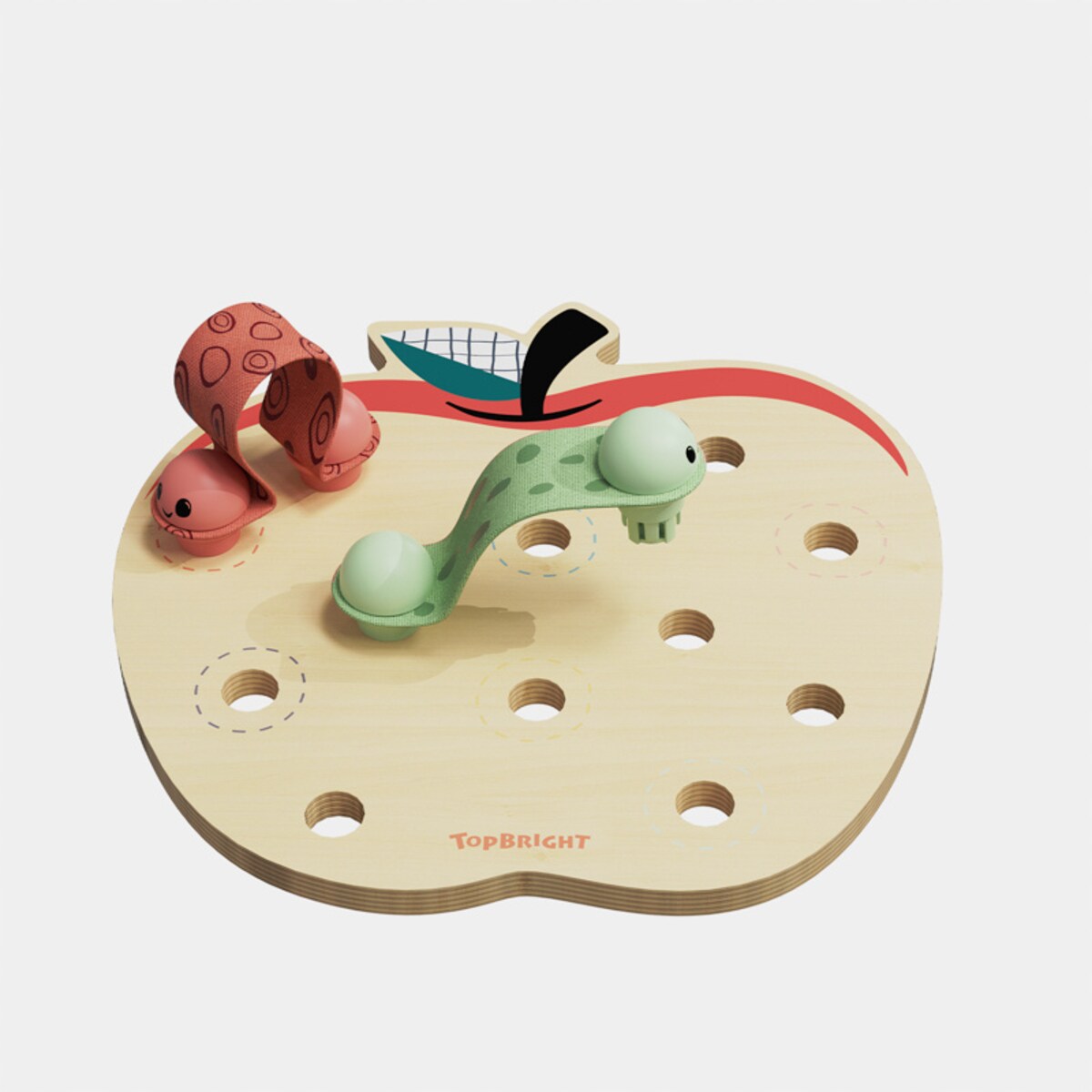 Robaczki w jabłuszku – drewniana zabawka edukacyjna logiczna 18 mies.+ Top Bright