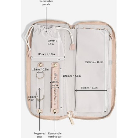 Pudełko podróżne na biżuterię z miejscem na pierścionki Stackers szaroniebieskie