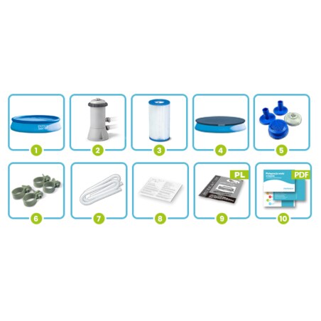 Basen ogrodowy rozporowy pompa 366x76 Intex 10w1