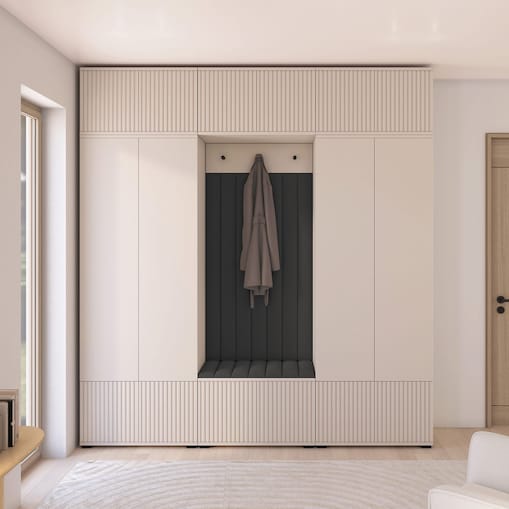 Pojemna garderoba frezowana Ritmo wersja 3 Trinity 16 kaszmirowa