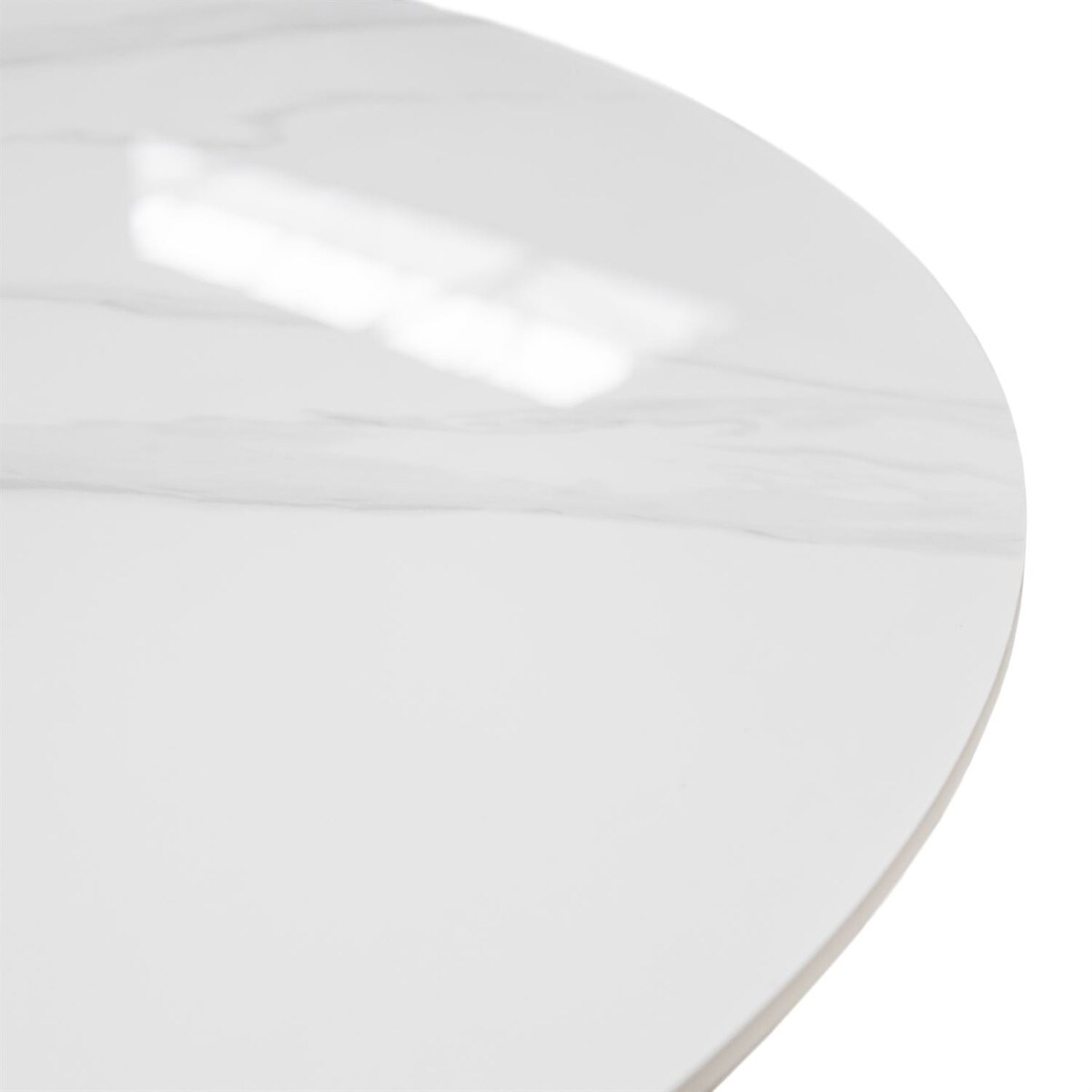 Stół ELVORIA z marmurowym blatem, biały marmur / beż