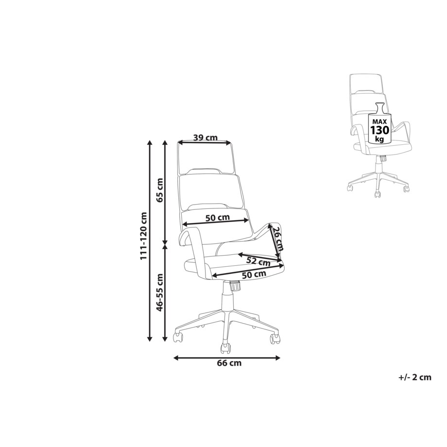 Krzesło biurowe regulowane lazurowe GRANDIOSE