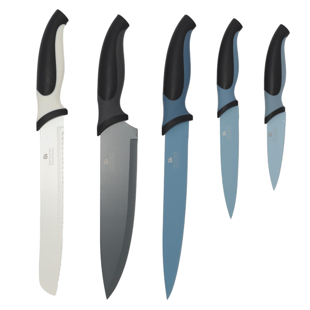 Zestaw noży kuchennych + stojak, 5 szt.