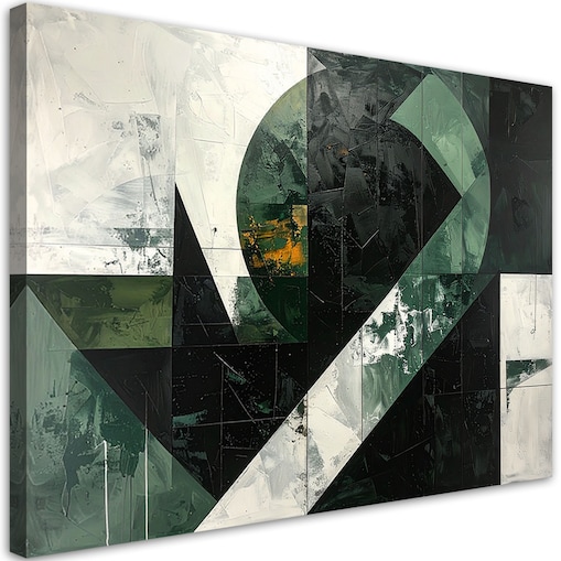 Obraz do salonu sypialni biura kuchni, Abstrakcja kształty zielony szary