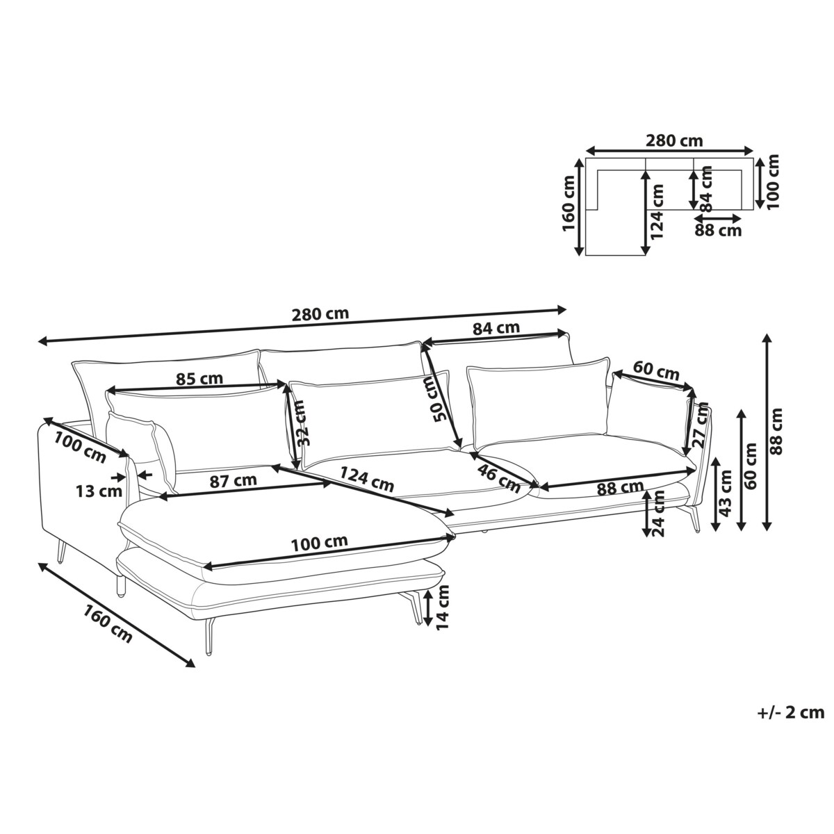 Narożnik eko zamsz prawostronny jasnobrązowy GALLO