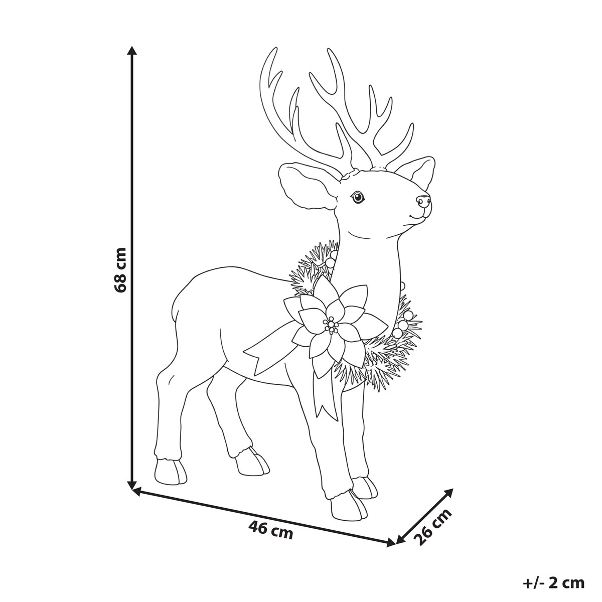 Dekoracja świąteczna JANAKKALA 68 cm Renifer Biały
