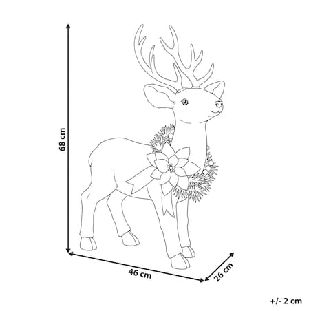 Dekoracja świąteczna JANAKKALA 68 cm Renifer Biały