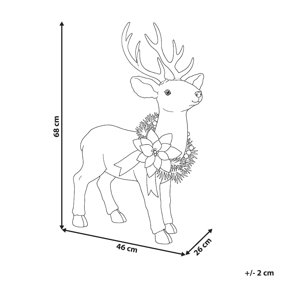 Dekoracja świąteczna JANAKKALA 68 cm Renifer Biały