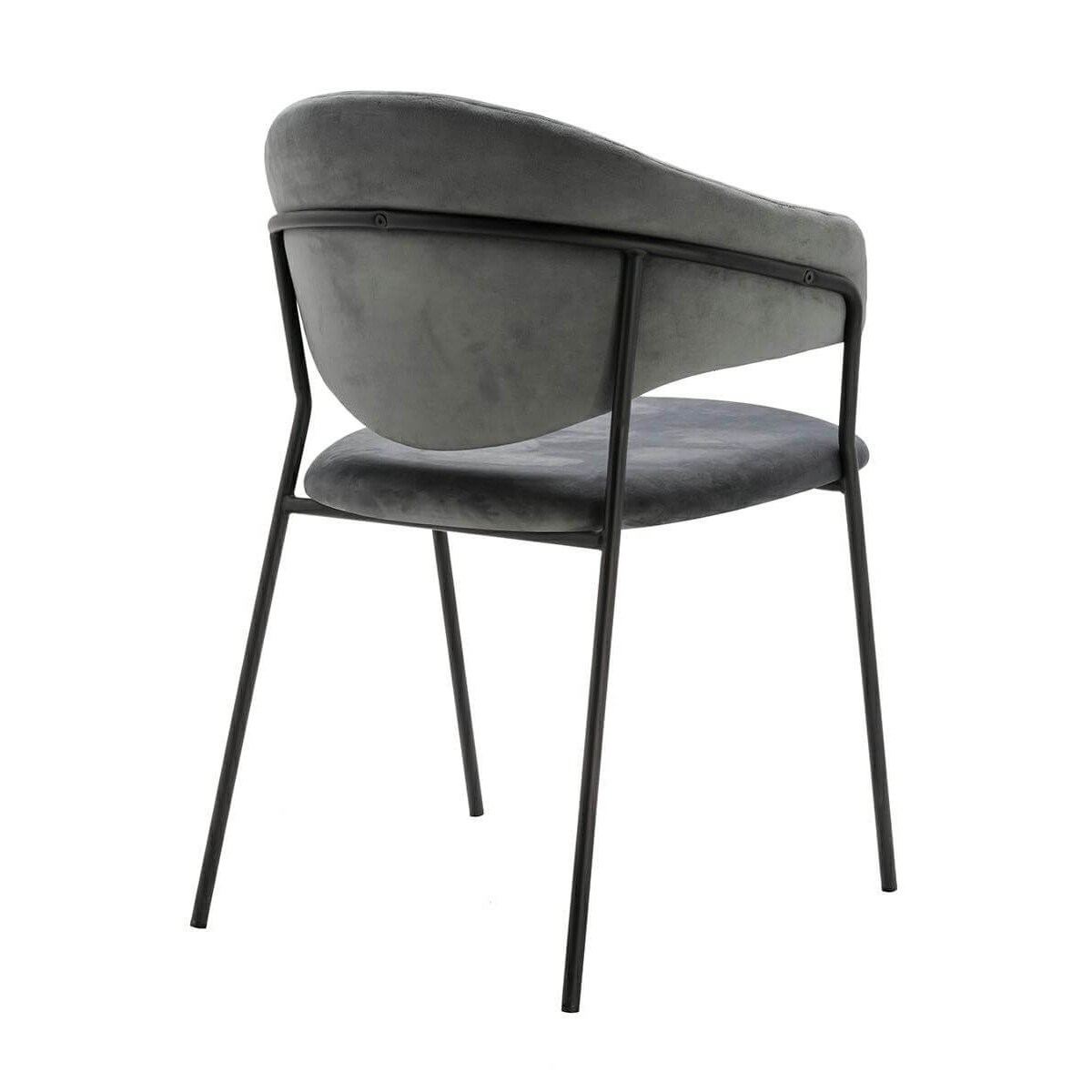 Jadalniane krzesło nowoczesne NAOMI welur ciemnoszare czarne
