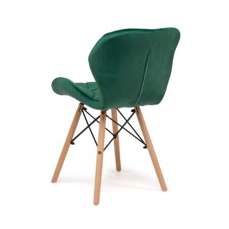 Krzesło tapicerowane skandynawskie welurowe pikowane do salonu jadalni DURO zielony welur