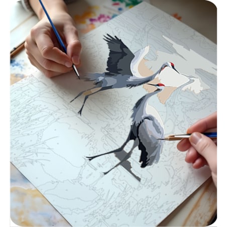 Malowanie po numerach obraz z ramą 40x50 Żurawie Massido