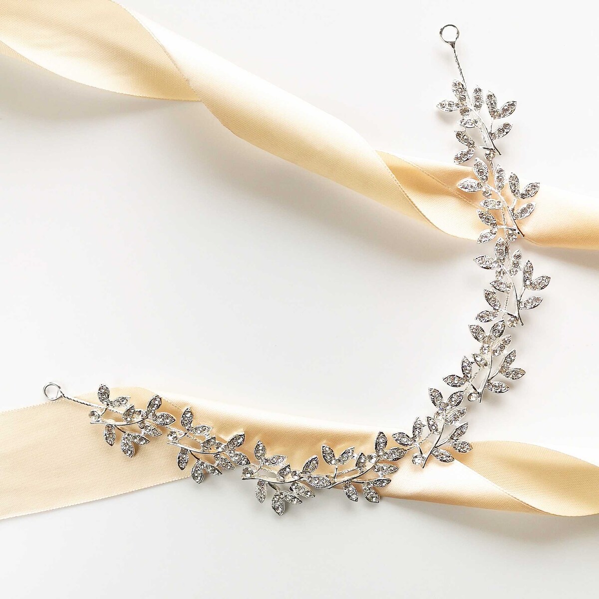 OPASKA ślubna GAŁĄZKA srebrna LISTKI RUSTYKALNA piękna