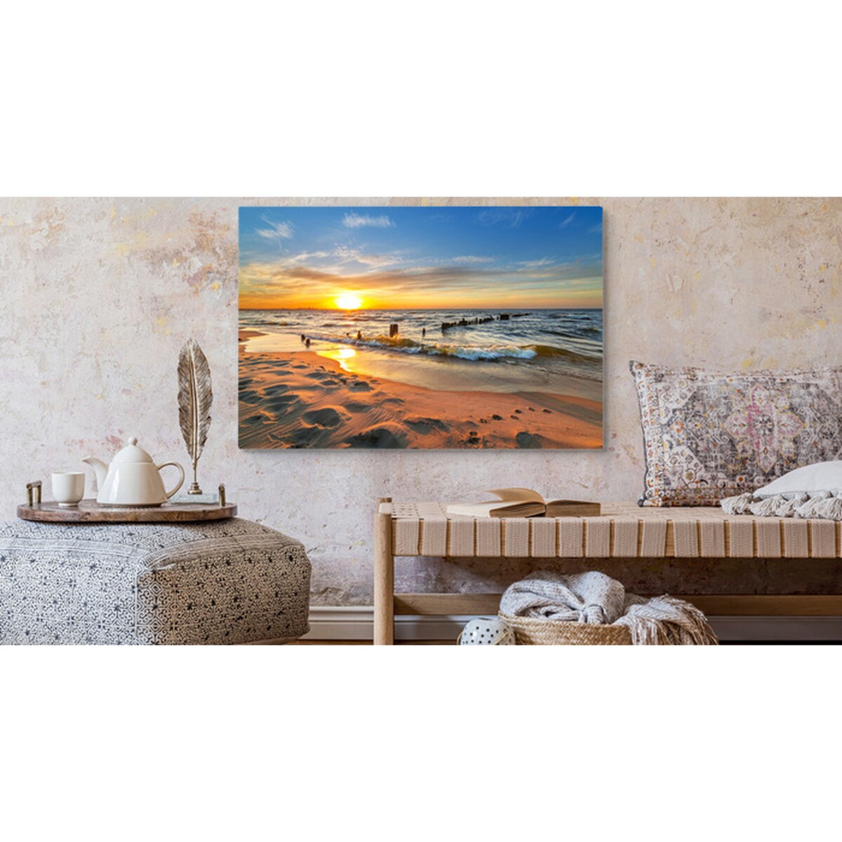 Obraz Zachód słońca nad Morzem Bałtyckim 120x80cm