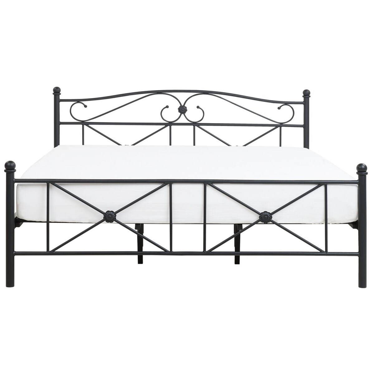 Łóżko metalowe 180 x 200 cm czarne RODEZ