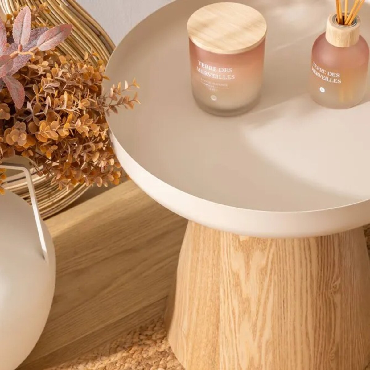 Stolik kawowy na jednej nodze HERCYNA, Ø 40 cm