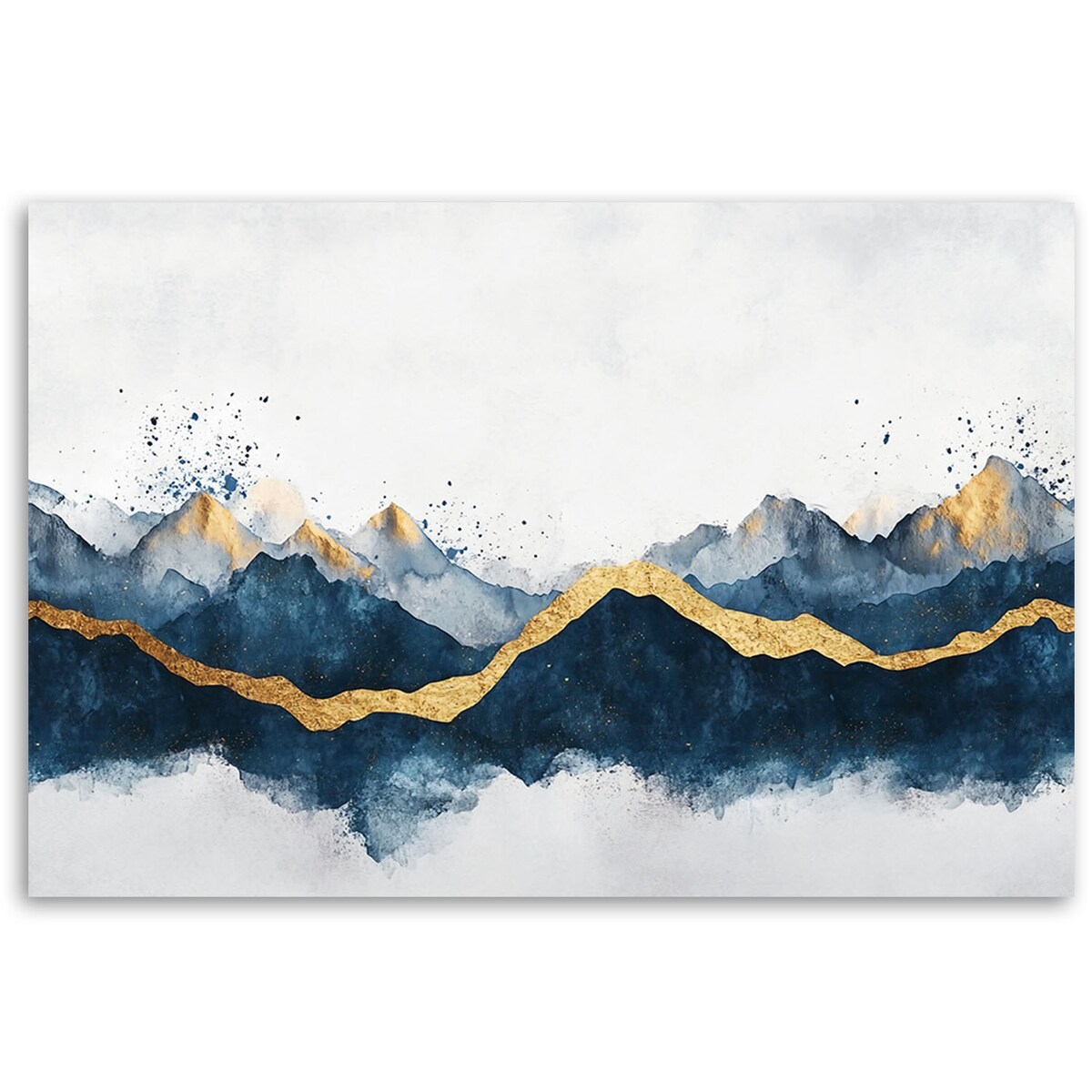 Abstrakcyjne Obrazy na ścianę do salonu jadalni loftu Tekstura Złoto Niebieski Nowoczesny 100x70