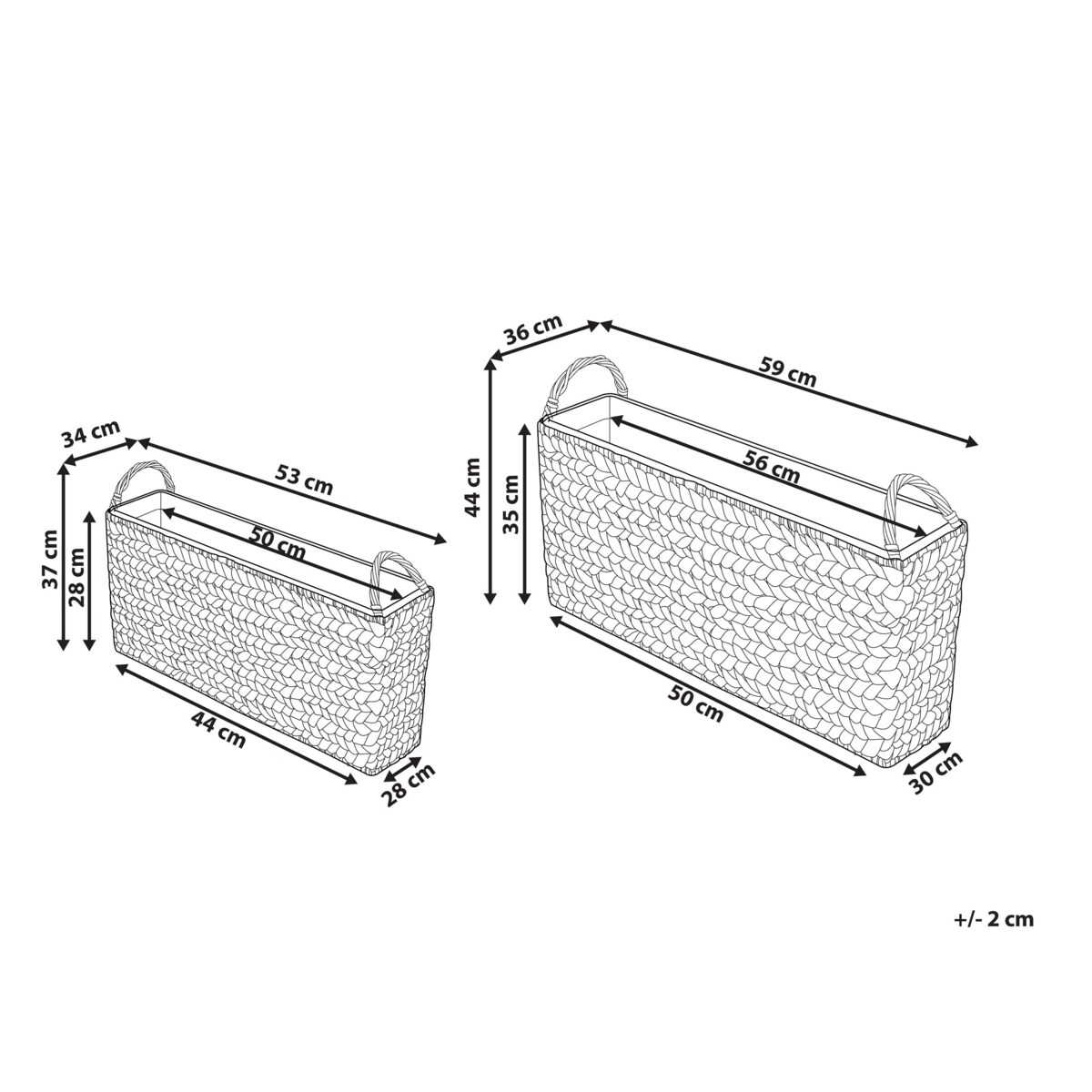 Zestaw 2 koszy na kwiaty z technorattanu brązowy ORMOS