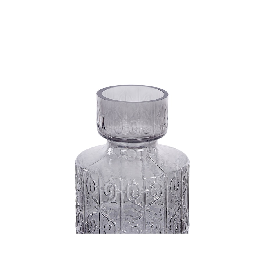 Wazon na kwiaty szklany 33 cm szary DIKELLA