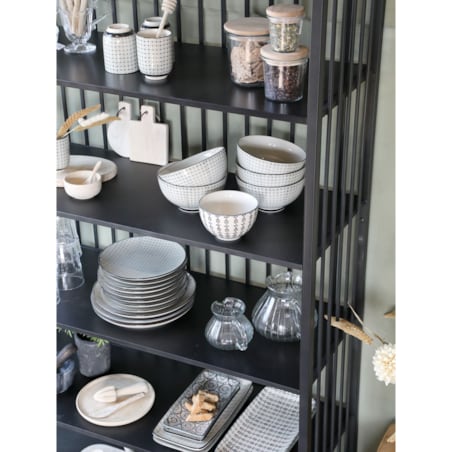 Regał metalowy, antyczna czerń, 195x95x38 cm