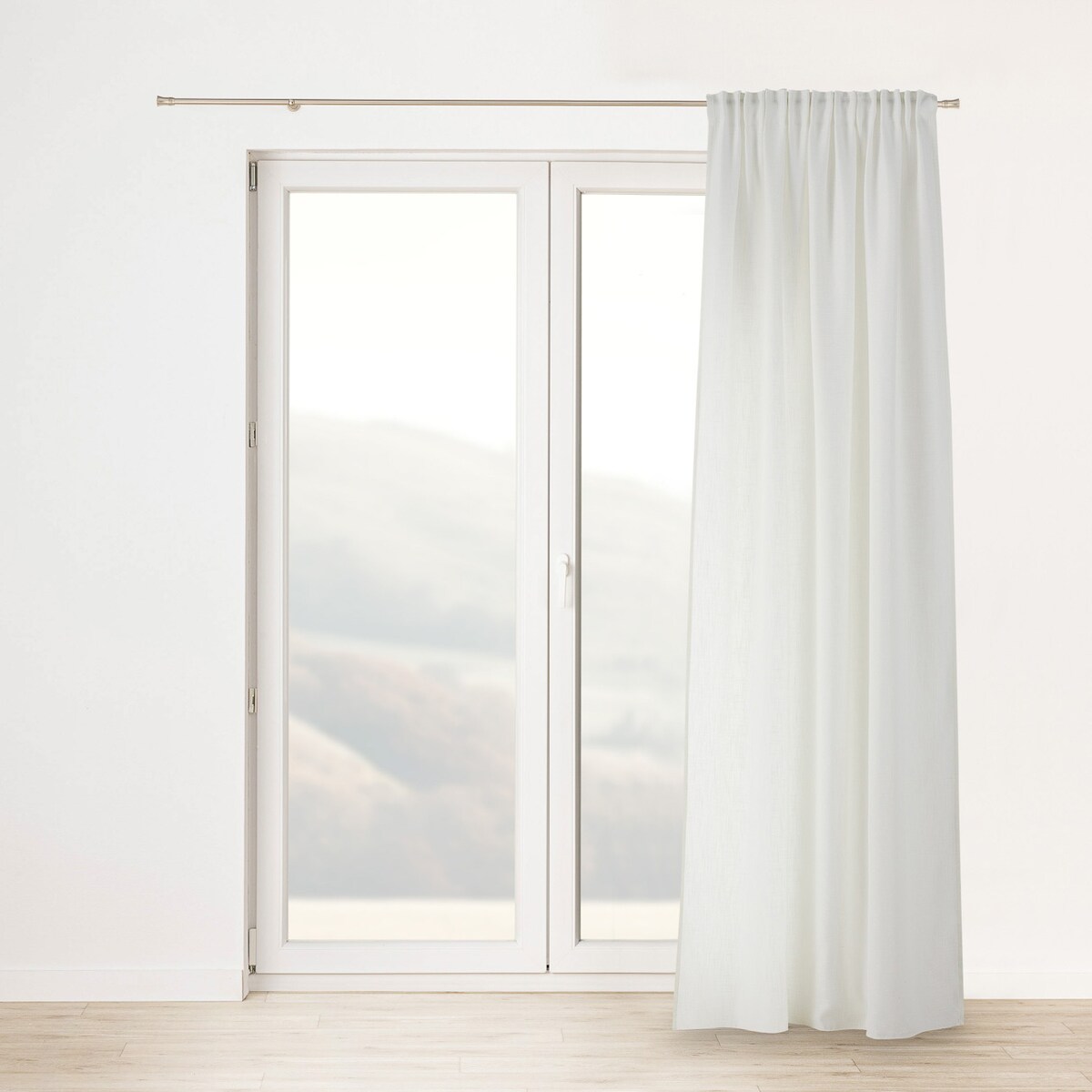 Zasłona na taśmie marszczącej strukturalna ecru 140 x 280 cm 1 szt. 140x280 biały