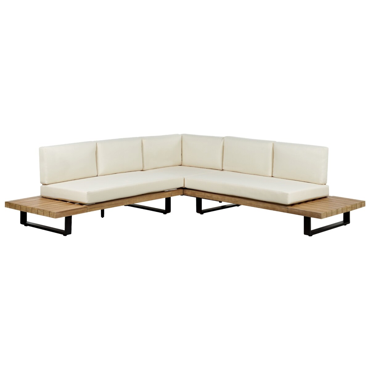 Zestaw ogrodowy drewniany 5-osobowy złamana biel MYKONOS