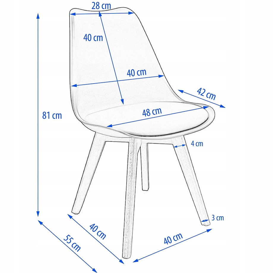 Krzesło plastikowe z poduszką OSLO białe