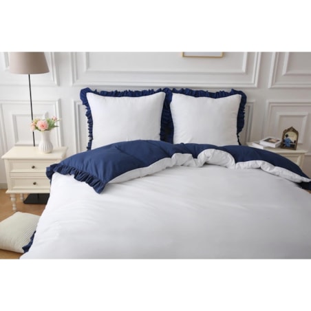 Pościel mikrofibra dwukolorowa z falbanką 160x200 cm