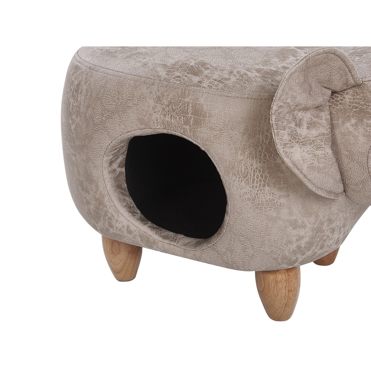 Pufa zwierzak ekoskóra ze schowkiem szara JUMBO