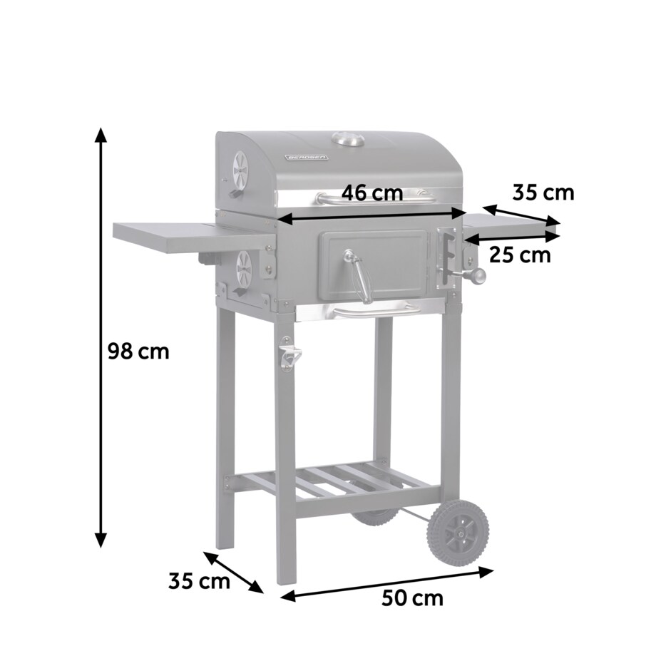 Grill węglowy ogrodowy żeliwny ruszt z pokrywą popielnik Berdsen