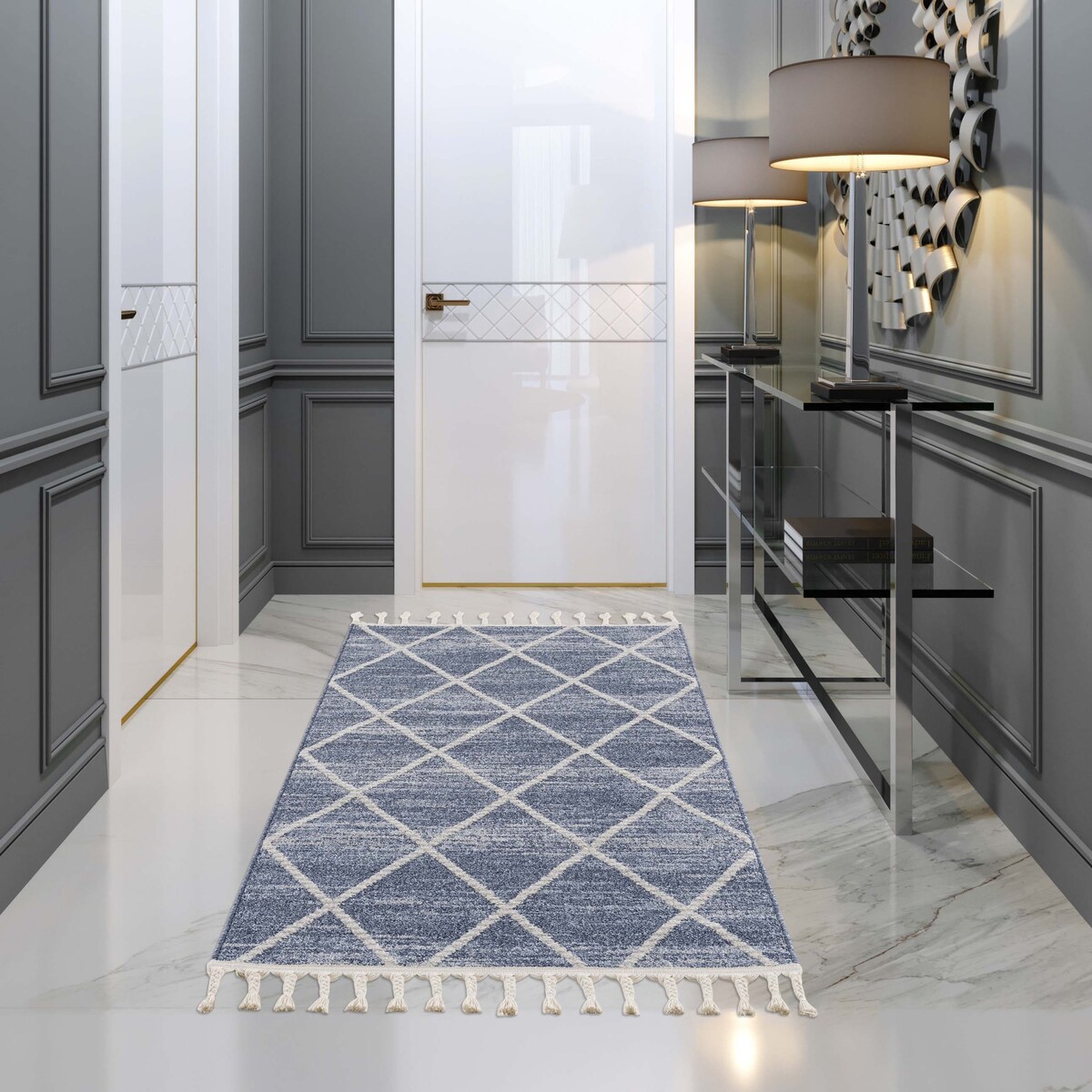 Dywan geometryczny w stylu skandinawskim Arty 26450 Niebieski 120x170