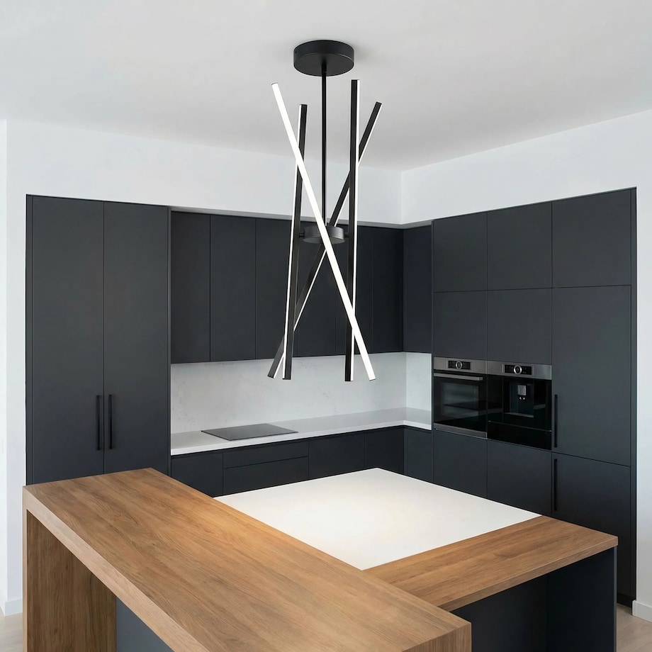 Lampa Sufitowa App1929-Cp Black Led Czarny, Metal, Tworzywo Sztuczne