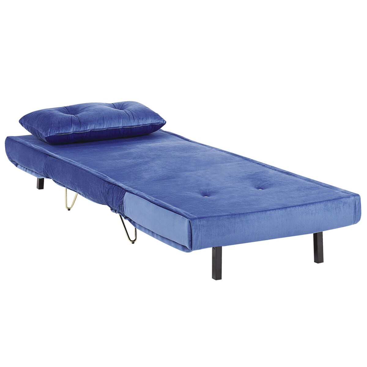 Sofa welurowa rozkładana granatowa VESTFOLD