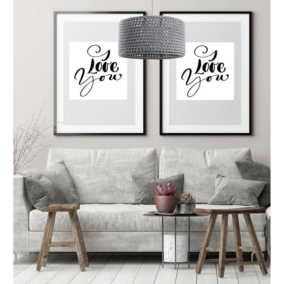 Lampa wisząca COTTON 40 szara