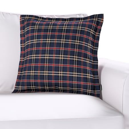Poszewka Mona na poduszkę 45x45 granatowo-czerwona kratka