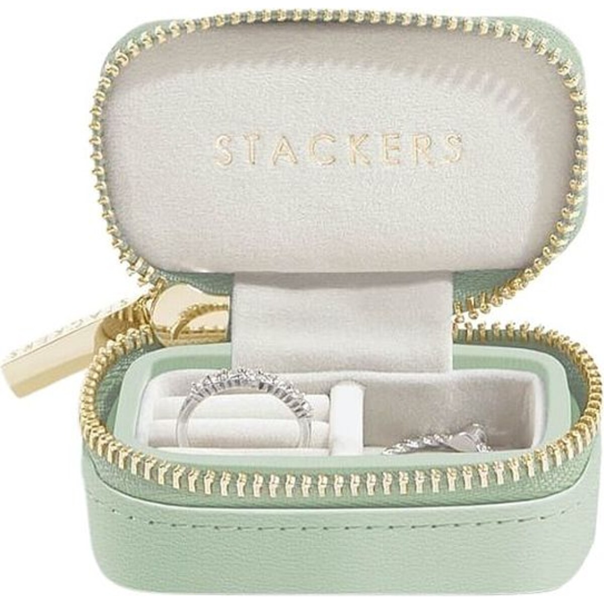 Pudełko podróżne na biżuterię Stackers Travel petite zieleń szałwiowa