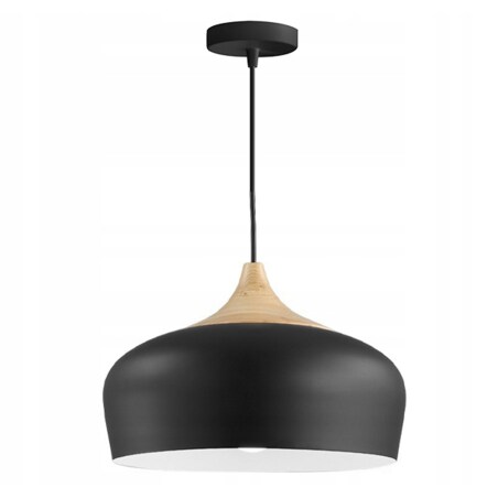 Lampa Wisząca Nowoczesna Bari Drewno Duża Black