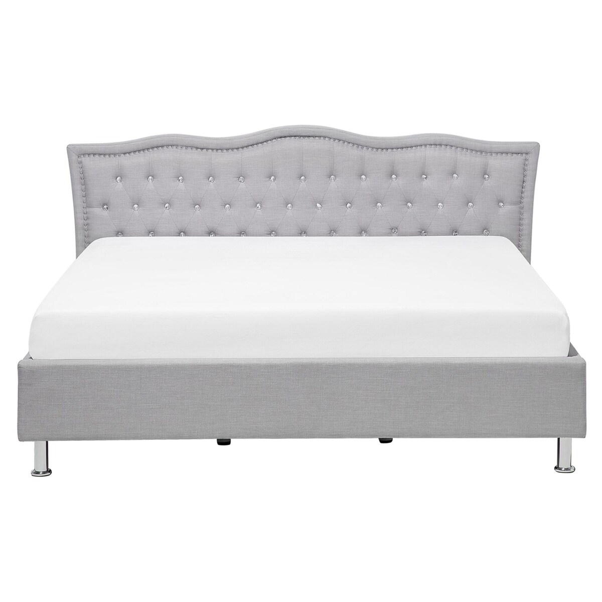 Łóżko tapicerowane 160 x 200 cm szare METZ