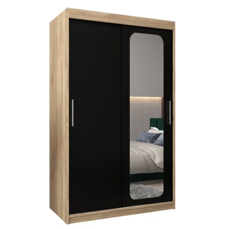 Szafa przesuwna Garderoba PROMO T2 120 sonoma/czarny