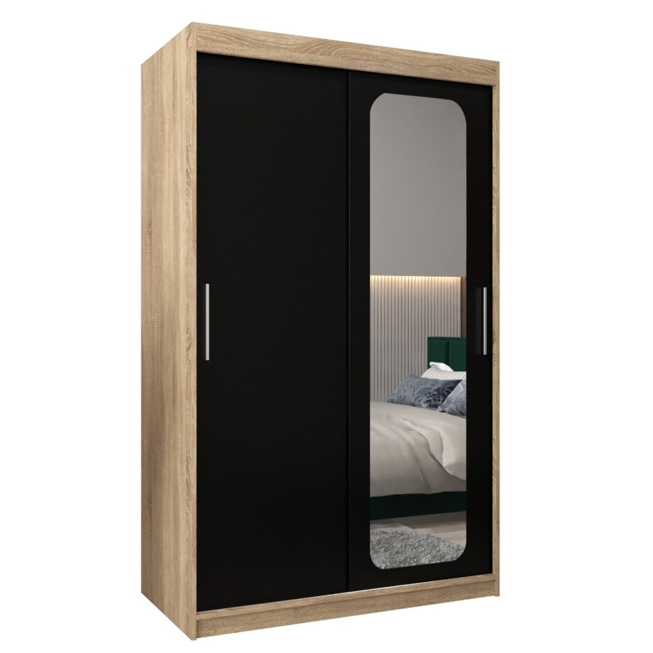 Szafa przesuwna Garderoba PROMO T2 120 sonoma/czarny