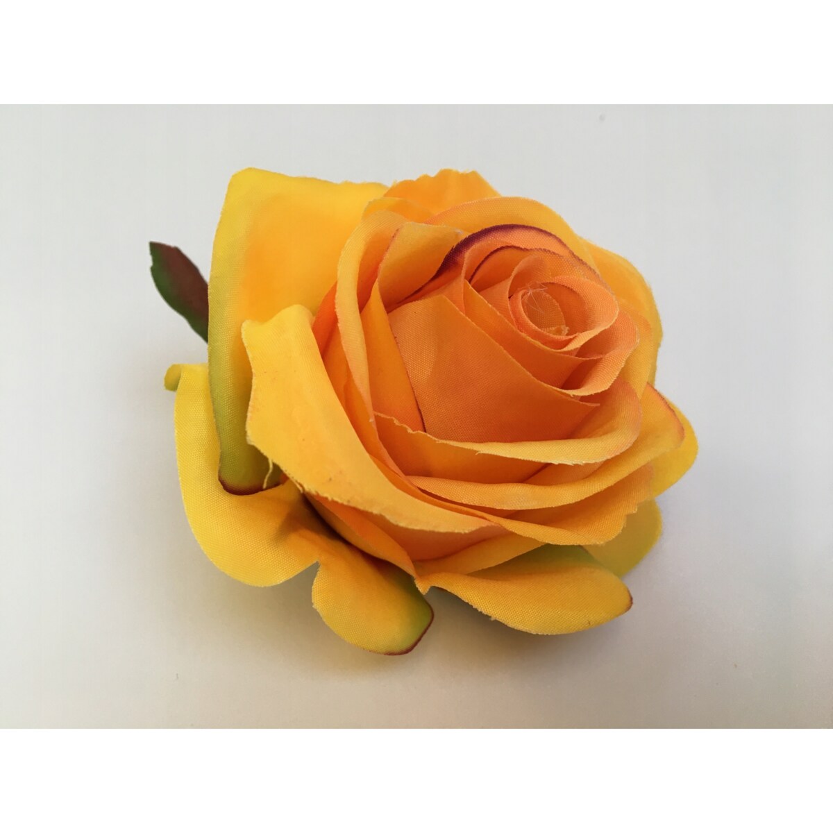 SZTUCZNE KWIATY główka kwiatowa wyrobowa RÓŻA pomarańczowa na bukiet stroik