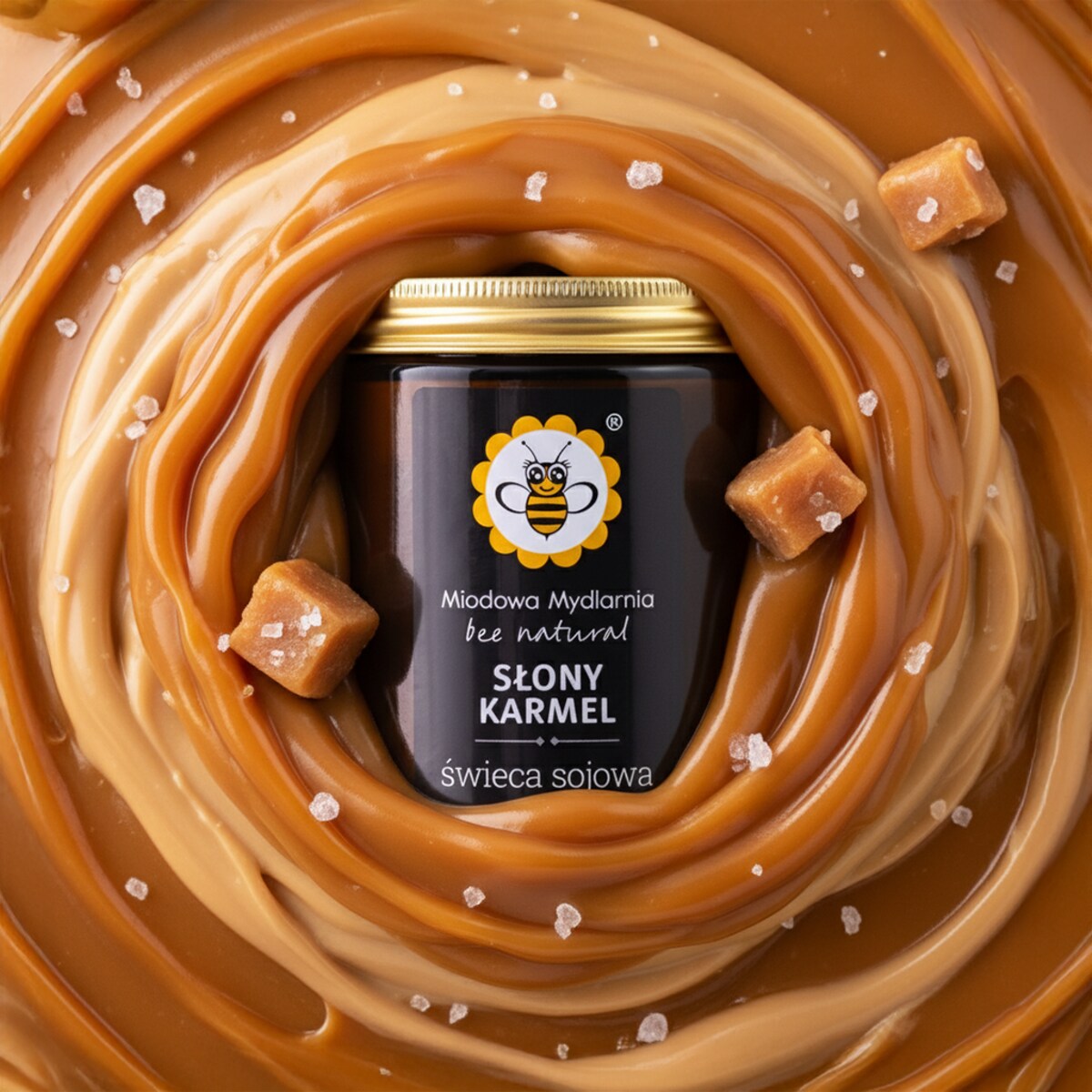 Słony Karmel - świeca z wosku sojowego