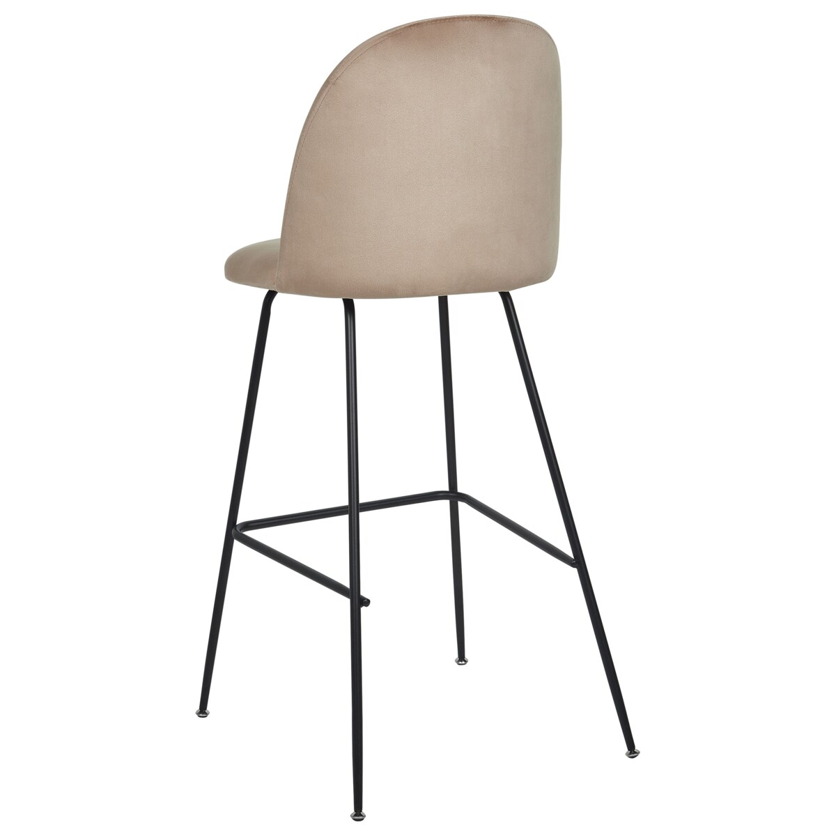 Zestaw 2 krzeseł barowych welurowy beżowoszary ARCOLA