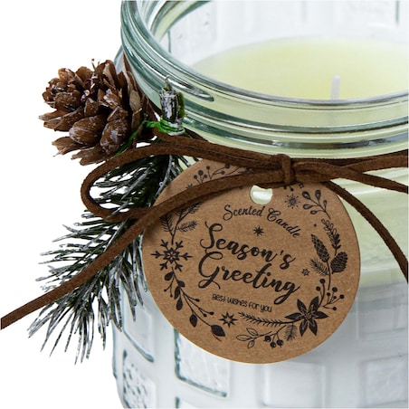 Świeczka Zapachowa Świeca Świąteczna Zapach Drzewny Dekoracja Biała